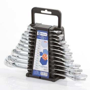 Набор ключей комбинированных КОБАЛЬТ 6,7,8,10,11,12,13,14,15,17,19,22 мм, 12 ШТ., держатель