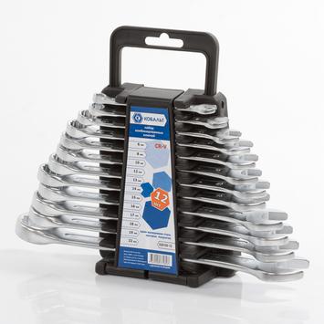 Набор ключей комбинированных КОБАЛЬТ 6,8,10,12,13,14,15,16,17,18,19,22 мм, 12 ШТ., держатель