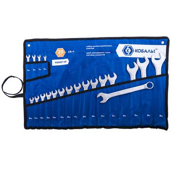 Набор ключей комбинированных КОБАЛЬТ 6,7,8,9,10,11,12,13,14,15,16,17,18,19,21,22,24,27,30,32 мм, 20 ШТ., чехол-скрутка