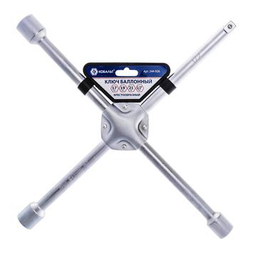 Ключ баллонный КОБАЛЬТ крестообразный 17,19,21, 1/2", 400 мм, CR-V, подвес