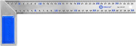 Угольник КОБАЛЬТ столярный 350 мм, нерж.сталь ,чугунное основание