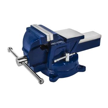 Тиски слесарные КОБАЛЬТ чугунные, ширина губок 100 мм, захват 100 мм, 7.9 кг, с наковальней, поворотные, коробка