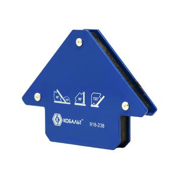 Угольник магнитный КОБАЛЬТ "Стрелка", 80 мм, на 3 угла: 45, 90, 135 градусов, магнит до 11 кг., блистер