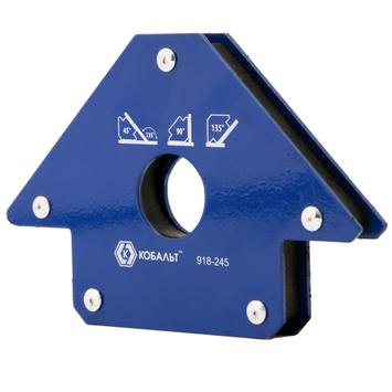 Угольник магнитный КОБАЛЬТ "Стрелка", 100 мм, на 3 угла: 45, 90, 135 градусов, магнит до 22 кг., блистер