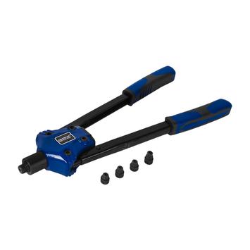 Заклепочник двуручный КОБАЛЬТ 370 мм, усиленный, заклепки 2.4-3.2-4.0-4.8-6.4 мм, блистер